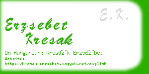 erzsebet kresak business card